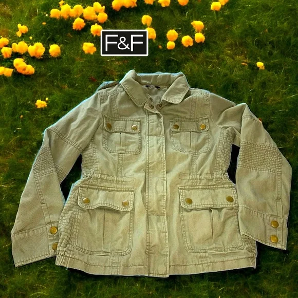 F F Jackets Coats Ff Womens Green Military Style Jacket